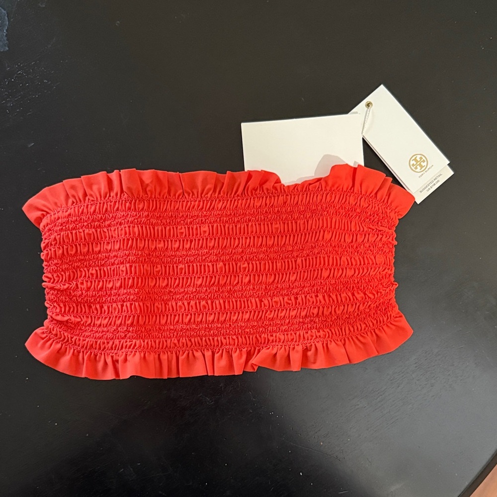 Tory Burch Clementine Ruffle Halter Bikini Top